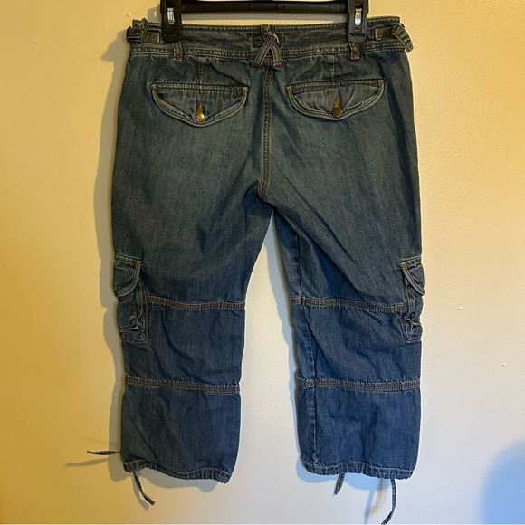Vintage Y2K The Limited Cropped Cargo Jeans Size 8 - Picture 6 of 10